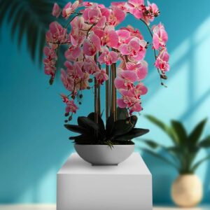 Artificial Pink Orchids With Vase