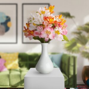 Salmon Alstroemerias With Vase