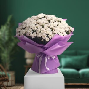 Delighted White Chrysanthemum Bouquet