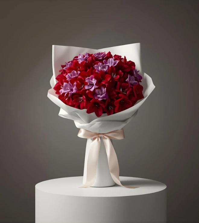 Purple and Red Alstroemerias Bouquet