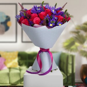 Purple and Red Alstroemerias Bouquet