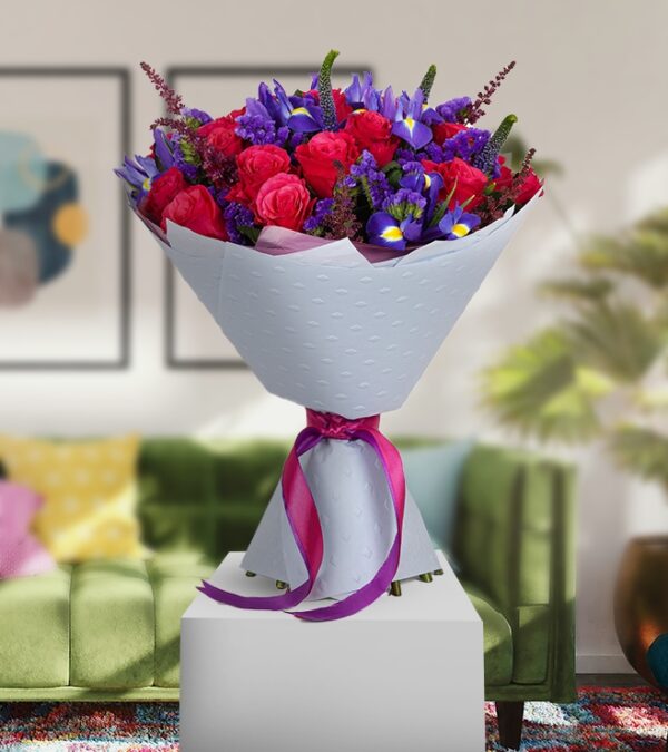 Purple and Red Alstroemerias Bouquet