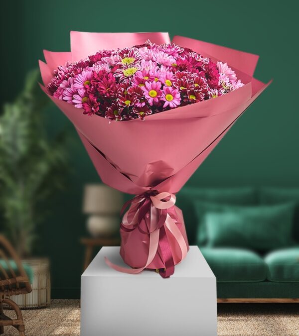 More Red and Pink Chrysanthemum Bouquet