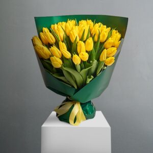 Joyful Yellow Tulips Bouquet