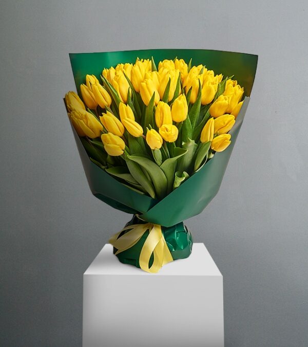 Joyful Yellow Tulips Bouquet