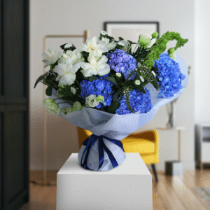 White and Purple Hydrangea Bouquet
