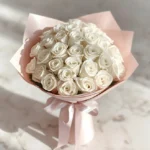 Blushing White Roses Bouquet