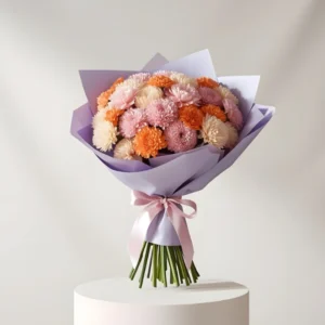 Elegant Pink and Orange Carnation Bouquet