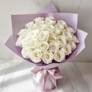 Fresh White Roses Bouquet