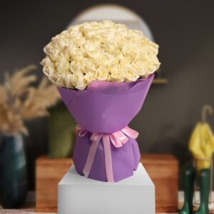 Fresh White Roses Bouquet