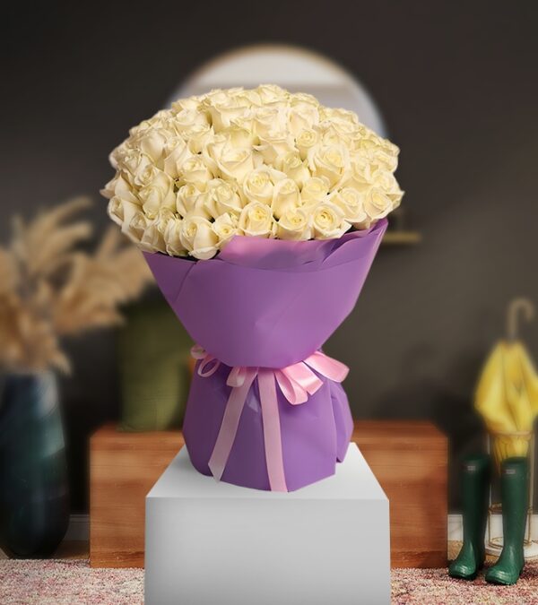 Fresh White Roses Bouquet