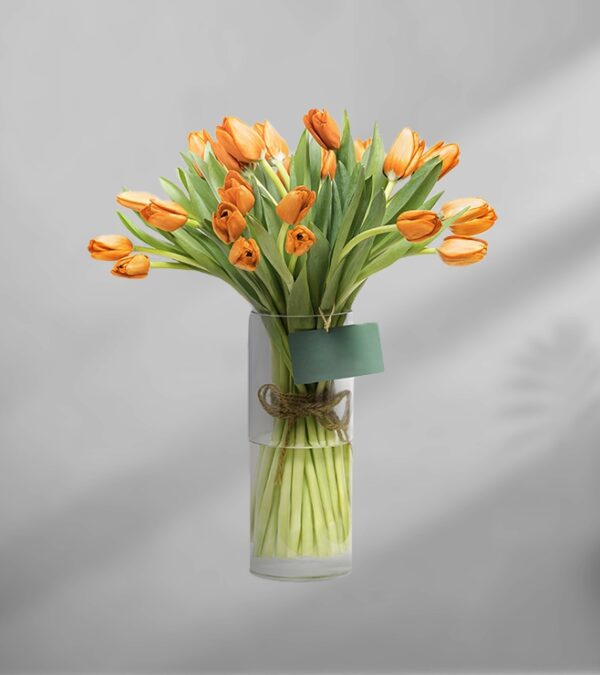 Mix of Shades Tulip Aqua Vase