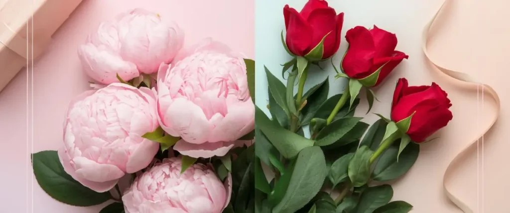 Peonies and roses