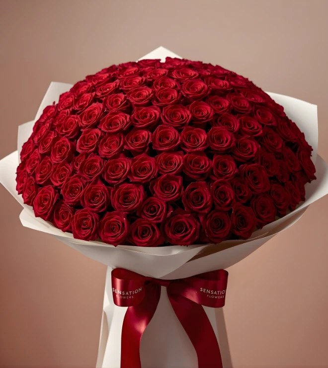 100 Red Roses Bouquet