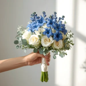 Blue & White Wedding Bouquet