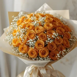 Golden Roses Anniversary Bouquet