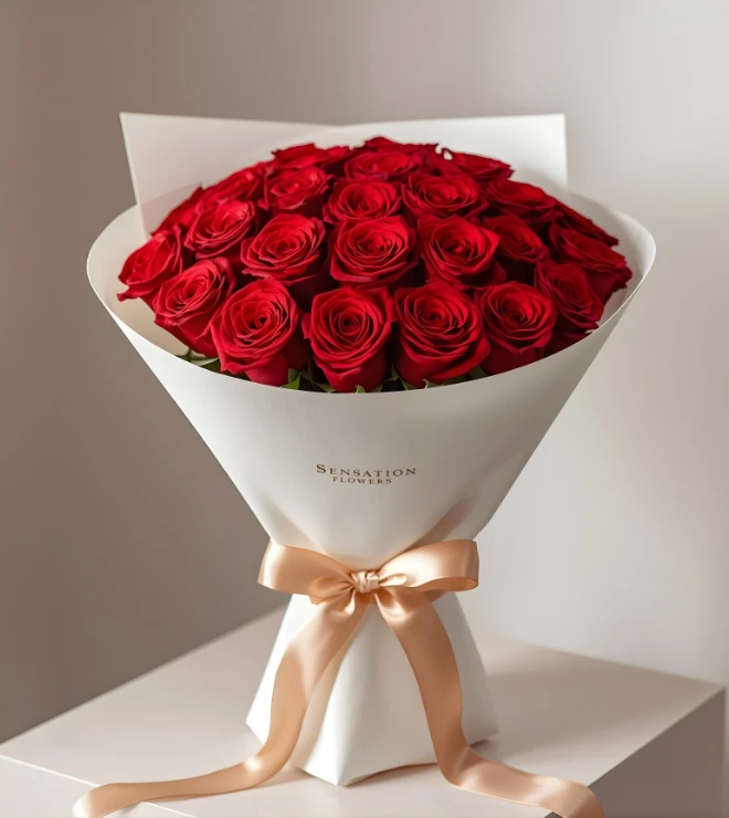 Luxury Red Roses Anniversary Bouquet