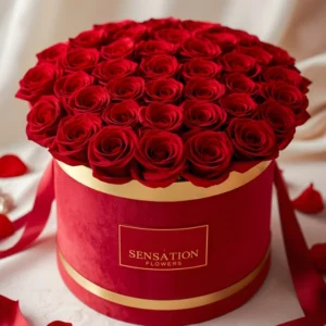 Luxury Red Roses in Velvet Box