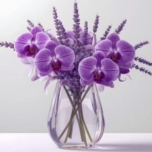 Orchid and Lavender Vase