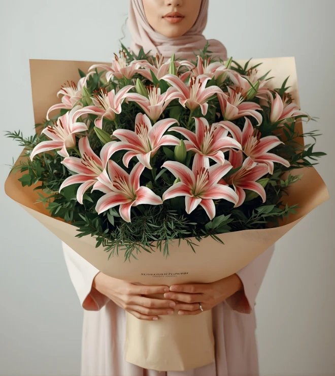 Regal Pink Lily Bouquet