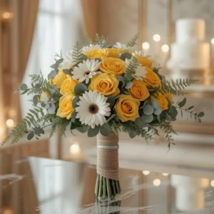 Yellow Rose & Daisy Bridal Bouquet